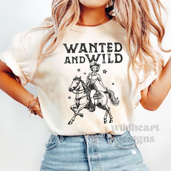 Bella Canvas Tops - Wanted And Wild Shirt, Western Shirt, Cowgirl Shirt, Country Music Festival